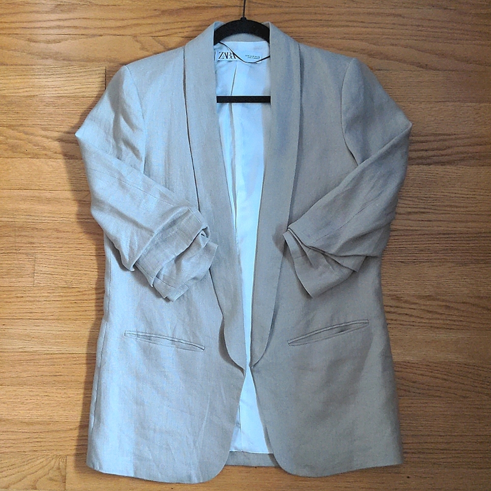 ZARA (M) Tan Linen Blazer